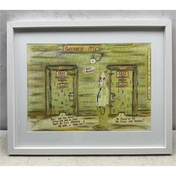 Charles Bronson (Charles Arthur Salvador) (British 1952-): 'A Bronson Tribute to The Kray Twins with Respect', mixed media signed titled and dated 2003, 29cm x 41cm