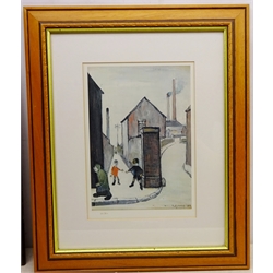  After Laurence Stephen Lowry RA (Northern British 1887-1976): 'The Viaduct Street Passage', limited edition colour print No.727/850, pub. Adam Collection with blind stamp 37cm x 25.5cm  