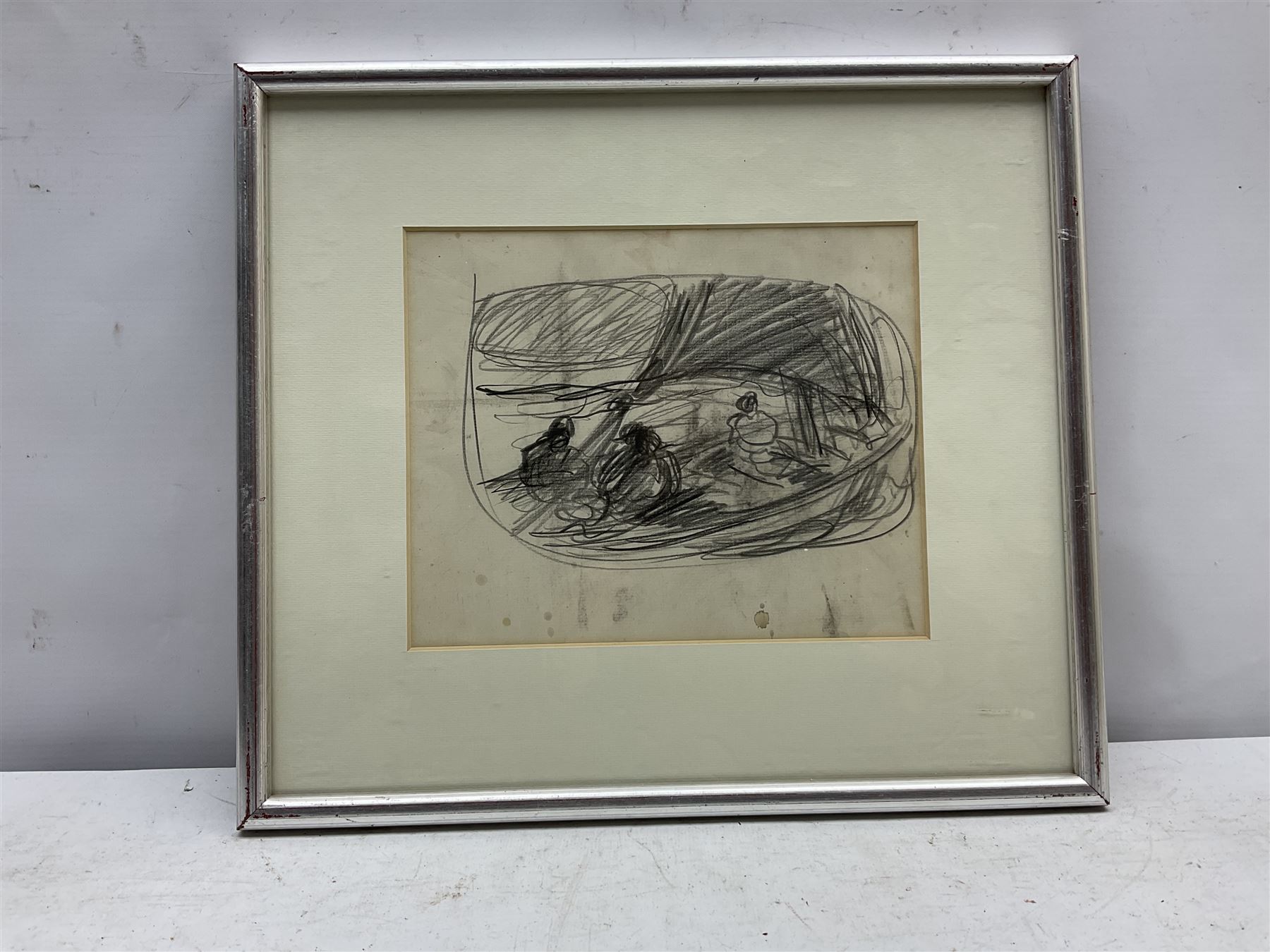 Joseph Richard Bagshawe (Staithes Group 1870-1909): Fishermen in a Sailing Coble, unsigned pencil with sketch verso 17cm x 21cm
Provenance: acquired direct from the trustees of the Bagshawe Estate when the final part of the artist's studio collection was dispersed in Whitby in the 1990s, never previously been on the open market 
