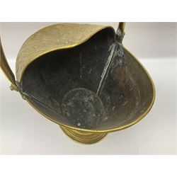Coal bucket with Arts & Crafts style foliate embossed decoration, H40cm