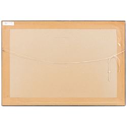 Elaine C Geall (British 1976-): 'African Leopard' and 'Patient Observer - Tawny Owl', acrylic on paper signed, titled verso 29cm x 48cm and 53cm x 35cm (2)