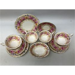 Royal Albert Serena pattern tea service, comprising of six tea cups, five saucers, five dessert plates, one side plate and one sucrier 