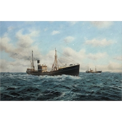 David C Bell (British 1950-): Hull Trawler 'Cape Mariato H364' in open waters, oil on canvas signed 60cm x 90cm
Provenance: with James Starkey Fine Art, Beverley, label verso
