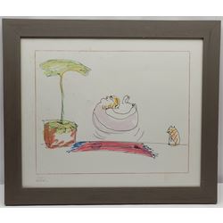 John Lennon (British 1940-1980): 'Feeling Good', limited edition lithograph signed and numbered 181/300 by Yoko Ono in pencil with blind stamps 49cm x 60cm