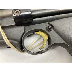 Crosman .22 air rifle with gas cylinder, model AS2250, with bolt action, skeleton stock, moderator and Hawke 4x32 telescopic sight with infra red facility, serial no.803B11493, L88.5cm