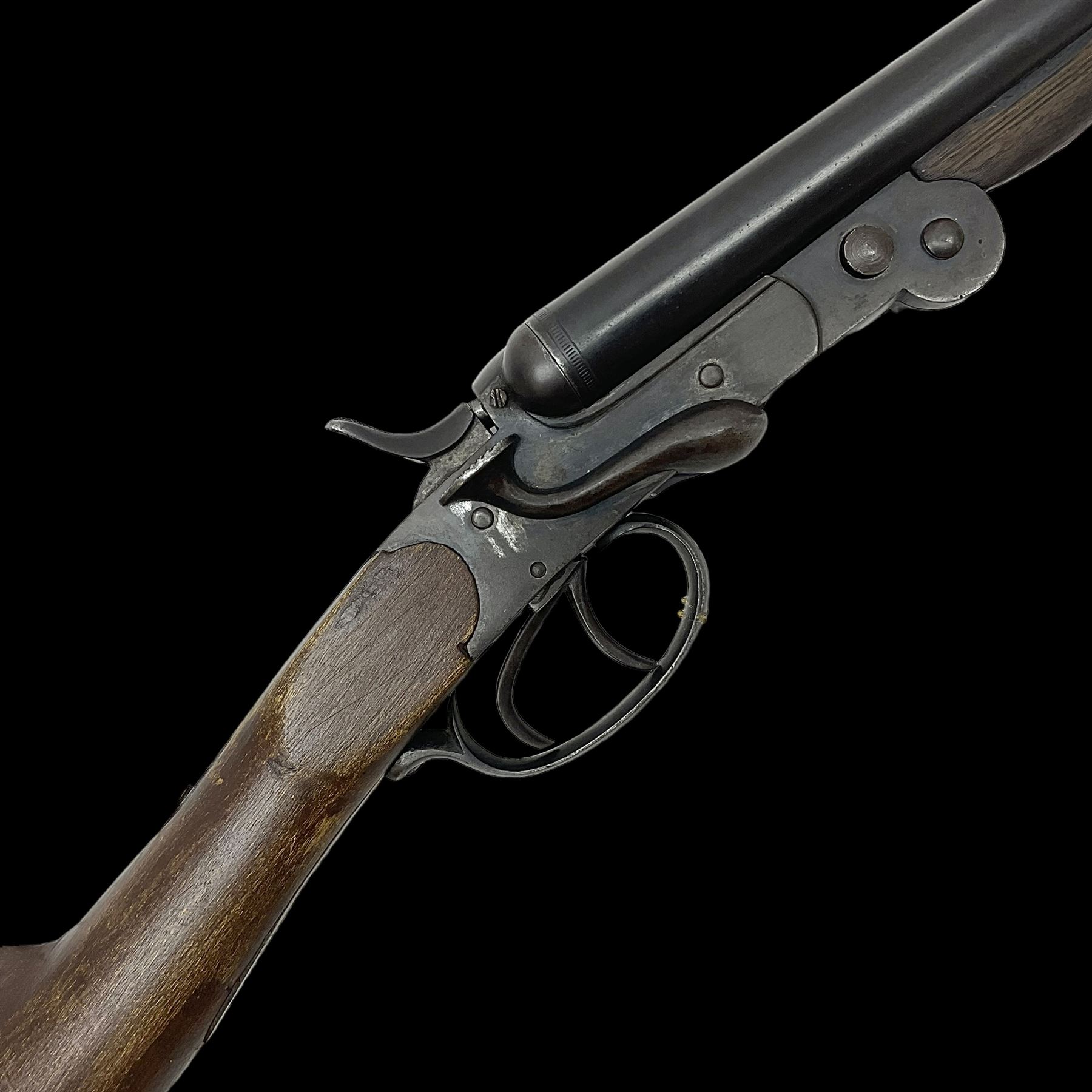 RFD ONLY AS ONE BARREL OUT-OF-PROOF -  – Belgian .410 folding side-by-side double barrel hammer shotgun with 66cm(26