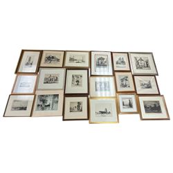 Collection of etchings, artists including Herbert Gordon Warlow, Henry Percy Huggill, David Robertson, Eliab George Earthrowl, Kevin Brown, Geoffrey Heath Wedgwood, Louis Conrad Rosenberg, Frank Brangwyn, Martin Hardie, John Shapland, Oliver Hall, Sydney Mackenzie Litten, Percy Lancaster, Willie Rawson, etc (18)