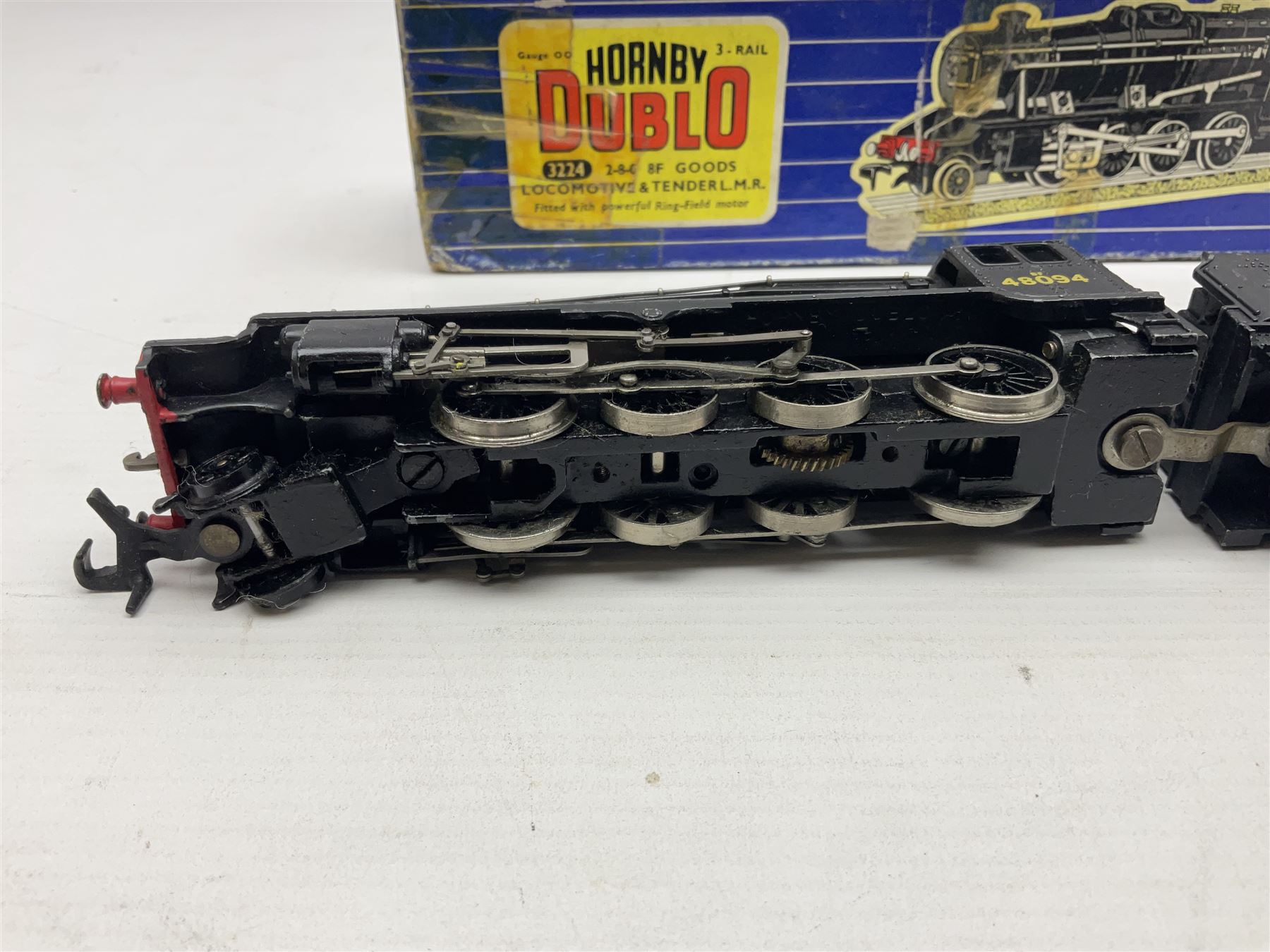 Hornby Dublo - 3-rail Class 8F 2-8-0 locomotive No.48094 in BR black with instructions; in original box