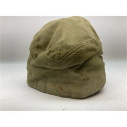 WW2 German DAK M42 Army Field Cap stamped G. Teufel Sohn Tuttlingen M/42 55; and Afrikakorps cuff title (2)