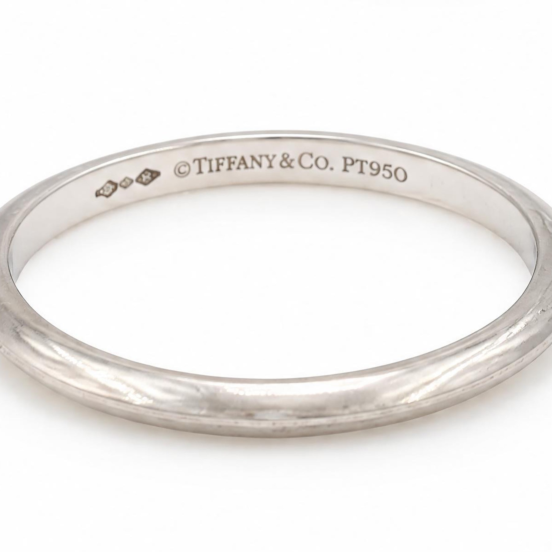 Tiffany & Co. platinum knife edge wedding band, hallmarked