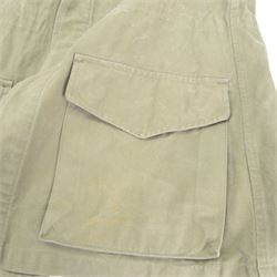 Algerian War French M47 combat tunic and trousers, the tunic marked G. Lellouche Alger 46 inside the collar, the trousers marked 25 U.T.A.H 