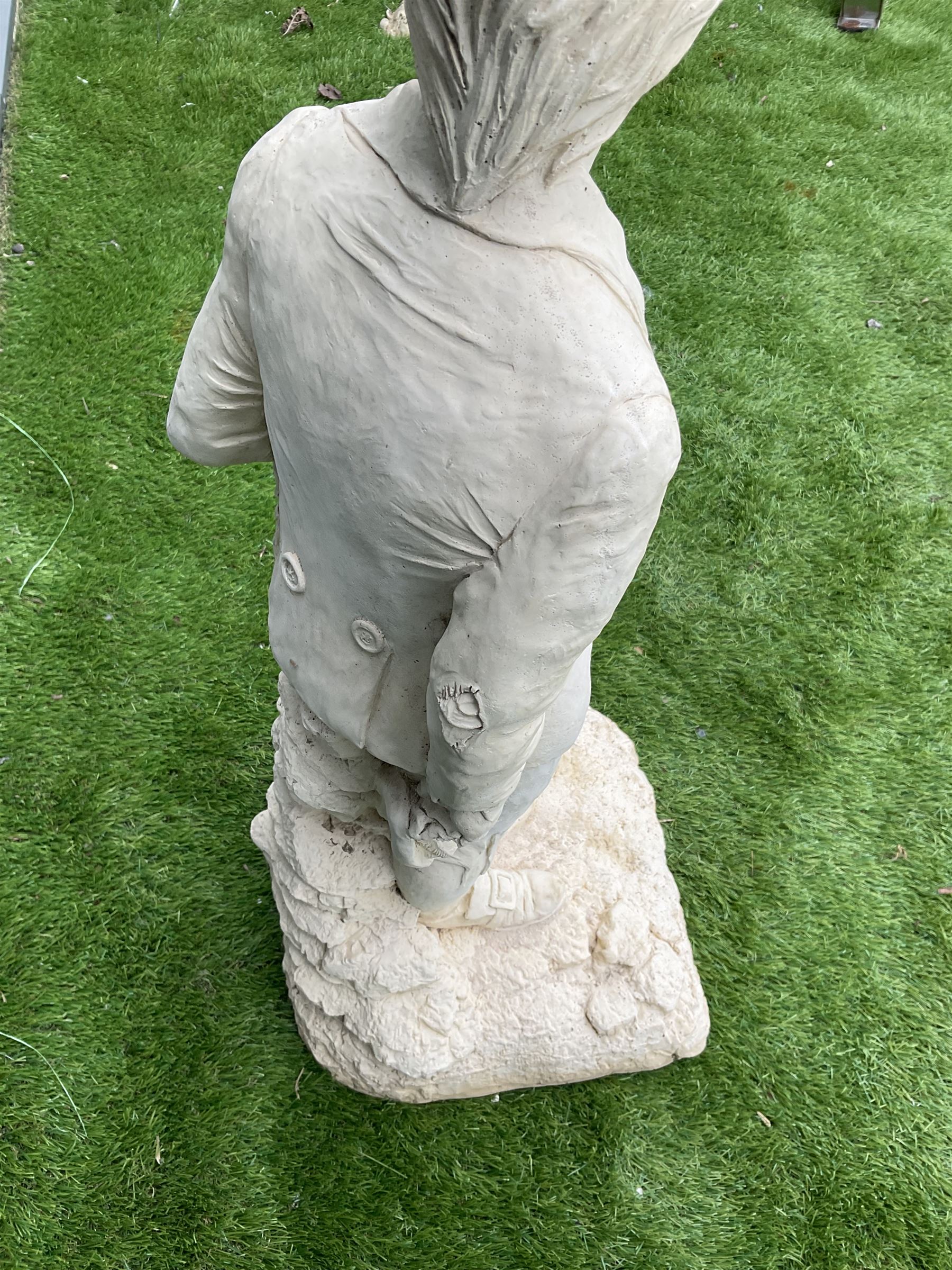 Cast stone gentleman figure - THIS LOT IS TO BE COLLECTED BY APPOINTMENT FROM DUGGLEBY STORAGE, GREAT HILL, EASTFIELD, SCARBOROUGH, YO11 3TX