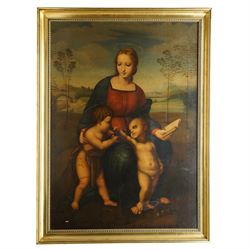 After Raffaello Sanzio da Urbino 'Raphael' (Italian 1483-c.1520): 'Madonna del Cardellino' (Madonna of the Goldfinch), 18th/19th century oil on canvas unsigned 103cm x 73cm