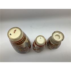 Collection of mostly Oriental ceramics, to include three 20th century Japanese Satsuma vases, two Japanese Imari plates, etc. 