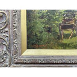 William Greaves (British 1852-1938): Filling the Haycart, oil on canvas signed 24cm x 35cm