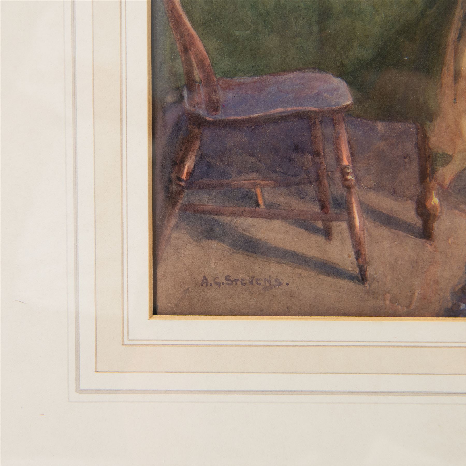 Albert George Stevens (Staithes Group 1863-1925): Bedtime, watercolour signed 22cm x 29cm