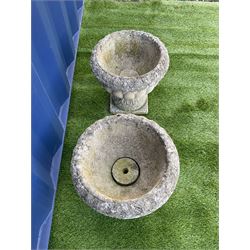 Pair of small sandstone garden urns - THIS LOT IS TO BE COLLECTED BY APPOINTMENT FROM DUGGLEBY STORAGE, GREAT HILL, EASTFIELD, SCARBOROUGH, YO11 3TX