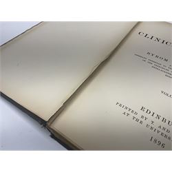 Bramwell, Byrom: Atlas of Clinical Medicine; three volumes, Edinburgh, printed by T & A Constable at the University Press, 1892-96, with numerous colour and black and white illustrations