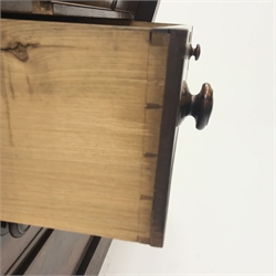  William IV mahogany chest, frieze drawer above five graduating drawers, plinth base, W126cm, H118cm, D59cm  