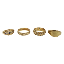 Gold stone set rings, earrings and jewellery oddments, all 9ct, stamped tested or hallmarked, approx 15.7gm