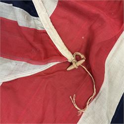 Large early-mid 20th century Union flag, constructed of stitched cotton panels, approx H338cm, W173cm