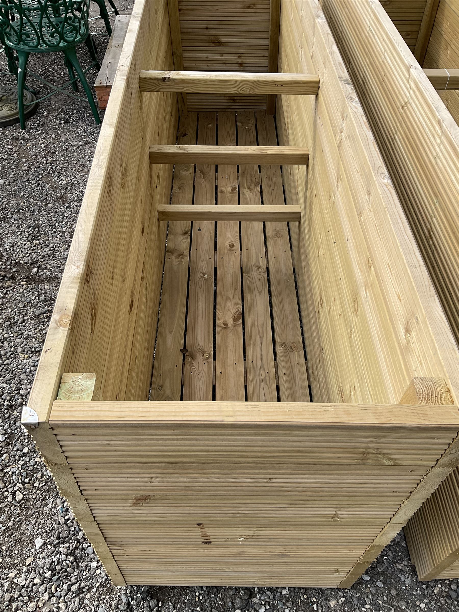 Large Ruby rectangular tanalised timber planter  - THIS LOT IS TO BE COLLECTED BY APPOINTMENT FROM DUGGLEBY STORAGE, GREAT HILL, EASTFIELD, SCARBOROUGH, YO11 3TX