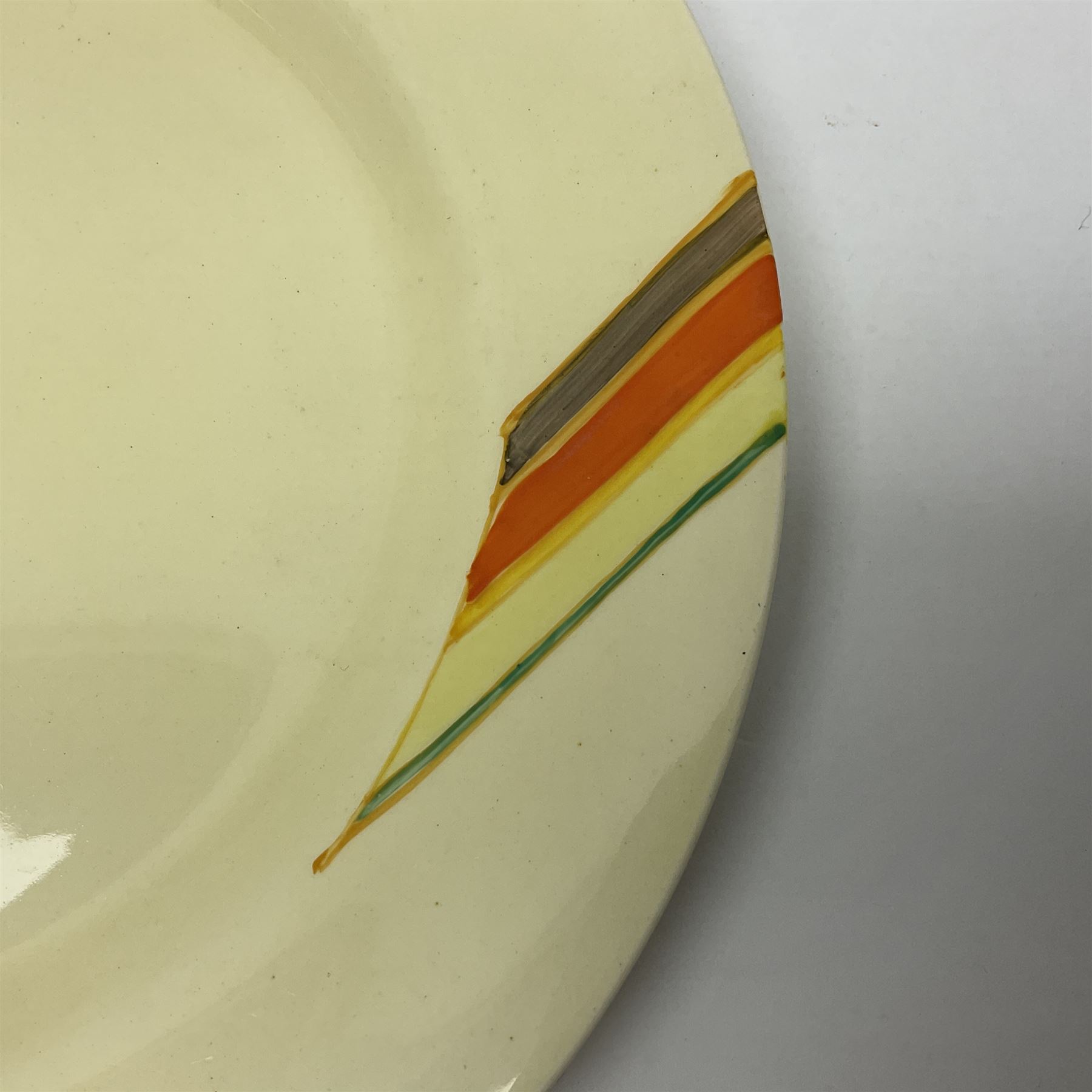 Clarice Cliff for Newport Pottery plate in Yellow Rose pattern, with printed mark beneath, D23cm