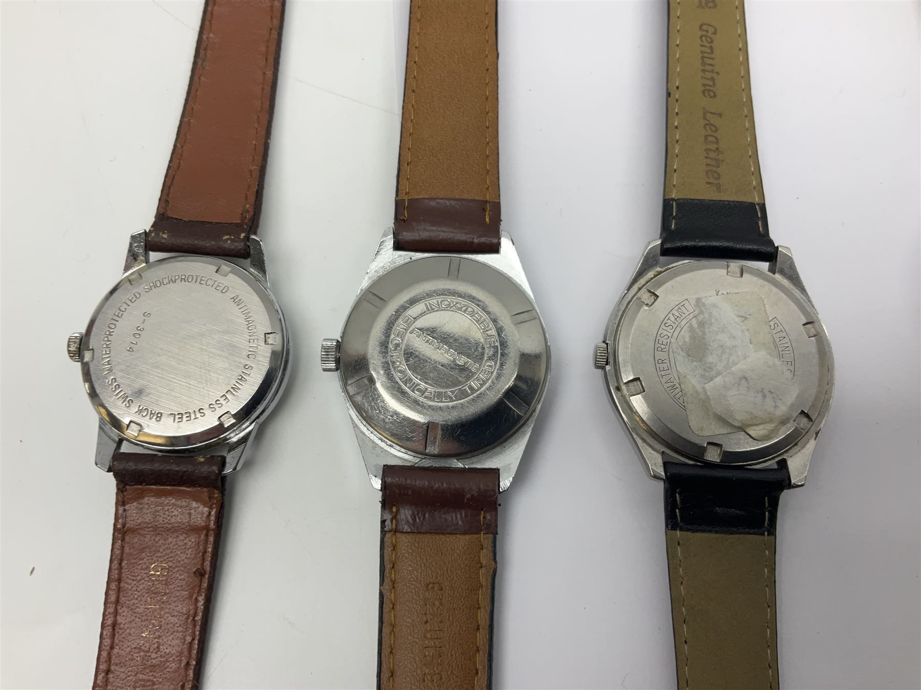 Eight manual wind wristwatches including Lonstar Exective, Ruhla, Josmar alarm, Seiko, Caravelle, Genova De Luxe, Sandoz and Gradus
