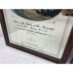 Southern Comfort advertising mirror, together with a framed star sign print, mirror H90cm