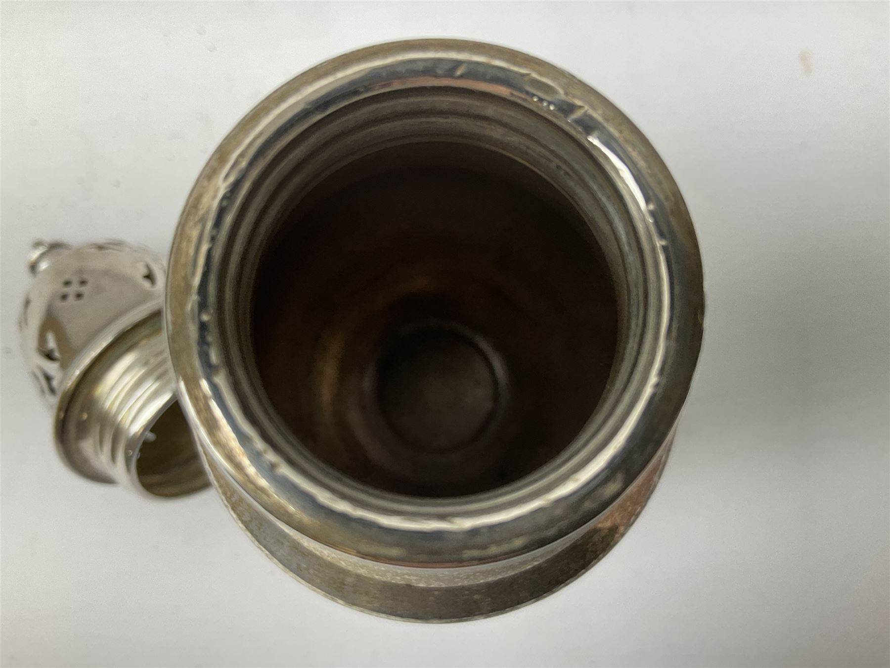 20th century silver sugar caster, of typical baluster form, hallmarked Elkington & Co Ltd, Birmingham, approximate weight 62 grams