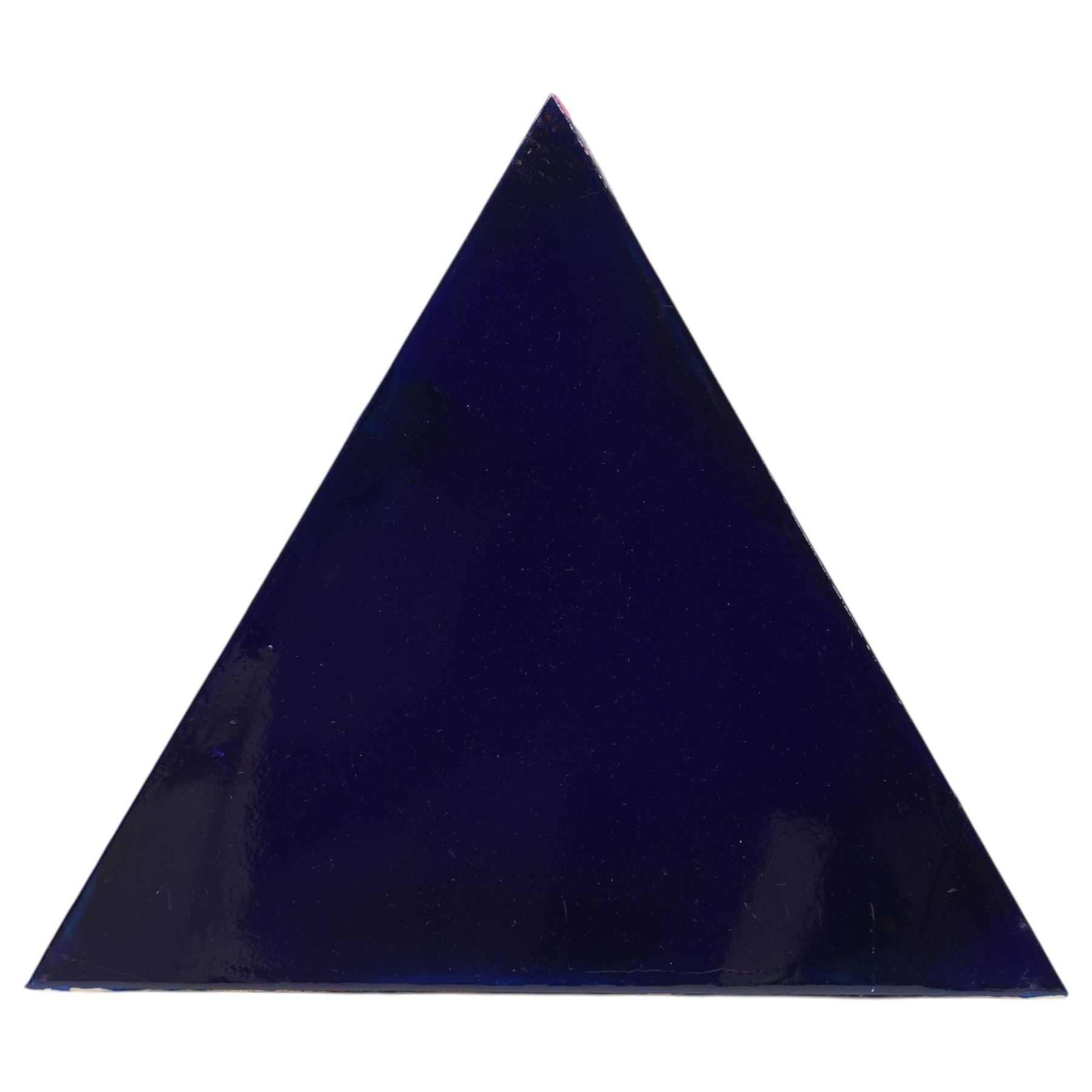 Gillian Ross Kelsey (British 1935-2025): 'Triangles' in Blues, set of three acrylic glazes on canvas laid on to board unsigned all 44cm x 51cm (3)
