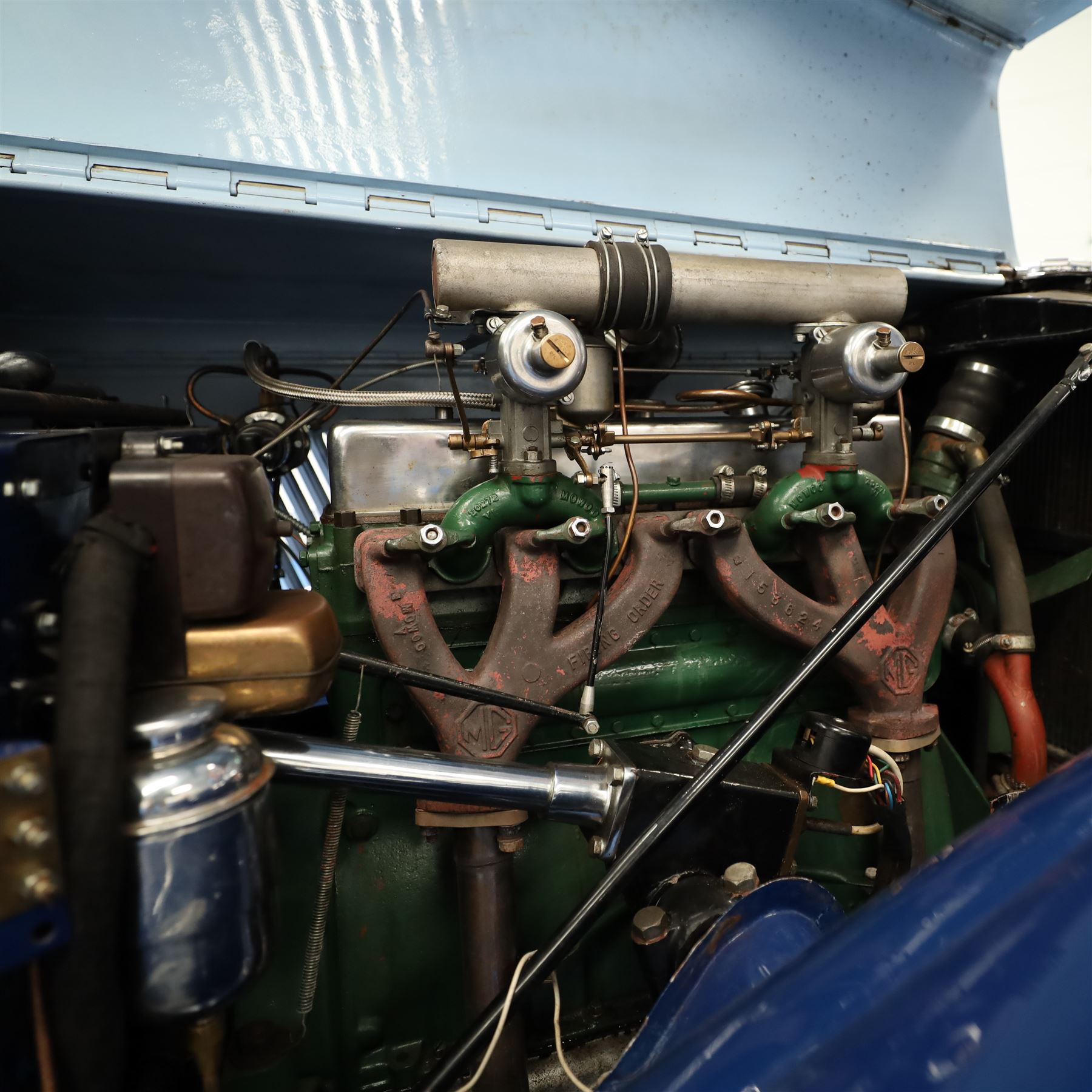1939 MG SA Saloon

Registration: GRB 988
Chassis number: SA2983
Engine number: QPHG3242 (original engine)
Engine: 2,322cc six-cylinder petrol
Transmission: Manual
Odometer reading: 71,873 miles
Seating: Five
Colour: Two-tone blue
Former keepers: 6/7 recorded
V5C: Present
Keys: One

A 1939 MG SA Saloon, finished in an attractive two-tone blue colour scheme and retaining its original UK registration, GRB 988.

Introduced in 1936, the MG SA was the marque's prestigious sporting saloon, combining elegant coachwork with refined six-cylinder performance and luxurious accommodation. This example retains its original 2,322cc engine, numbered QPHG3242, and displays 71,873 miles on the odometer, although this mileage has not been independently verified.

The car is understood to have undergone an extensive rebuild and restoration between 2010 and 2015 and is today presented in showroom condition throughout. The coachwork has an excellent finish, complemented by outstanding chrome brightwork, wire wheels, a rear-mounted spare wheel, folding rear luggage rack and a desirable folding canvas sunroof. The engine bay is immaculately detailed, while the underside, chassis and suspension all reflect the high standard of restoration undertaken. A stainless-steel exhaust system has also been fitted.

The luxurious cabin features beautifully finished inlaid wood veneer, leather seating and period instrumentation, all presenting to an exceptionally high standard.

A particularly appealing aspect of this MG SA is its documented participation in the 1952 Daily Express National Motor Rally. Accompanying the vehicle are the original official rally programme together with period photographs showing the car competing in the event displaying entrant number 36. The programme lists entrant No. 36 in Class D.2 as an MG 2322cc, providing excellent documented provenance linking this car to one of Britain's best-known post-war motoring events, held between 12th and 15th November 1952.

Combining documented provenance with exceptional cosmetic presentation, this MG SA represents a rare opportunity to acquire one of MG's flagship pre-war sporting saloons.

At the time of cataloguing the vehicle started and ran well.

Features

• Original 2,322cc six-cylinder engine
• Manual transmission
• Original UK registration
• Two-tone blue coachwork
• Folding canvas sunroof
• Leather interior
• Inlaid wood veneer dashboard and trim
• Wire wheels
• Rear-mounted spare wheel
• Folding rear luggage rack
• Twin carburettors
• Stainless-steel exhaust system
• Extensive rebuild and restoration completed between 2010 and 2015

History and Documentation

• Approximately six to seven former keepers recorded
• Original engine (No. QPHG3242)
• Chassis No. SA2983
• Original UK registration
• Extensive rebuild and restoration completed between 2010 and 2015
• Original 1952 Daily Express National Motor Rally programme
• Period photographs showing the vehicle competing as Entrant No. 36
• V5C registration document not present
• One key

Condition

Presented in exceptional showroom condition, this MG SA has clearly benefited from a high-quality restoration completed to an impressive standard. The paintwork, chrome, interior, engine compartment and underside are all exceptionally well presented, reflecting the considerable work undertaken.

The vehicle started and ran well at the time of cataloguing. It has not been subjected to a full mechanical inspection by the auctioneers, and prospective purchasers should satisfy themselves as to the vehicle's condition, originality, mileage, specification and roadworthiness prior to bidding.

This vehicle forms part of the Estate of the late John Sills and is offered for sale by the Executors, providing a genuine reason for sale.