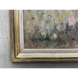 James William Booth (Staithes Group 1867-1953): Harvest Time with Children in the Field, oil on canvas laid on panel signed 30cm x 37cm 
Provenance: exh. Phillips & Sons, The Dower House, Cookham, March '87, label verso