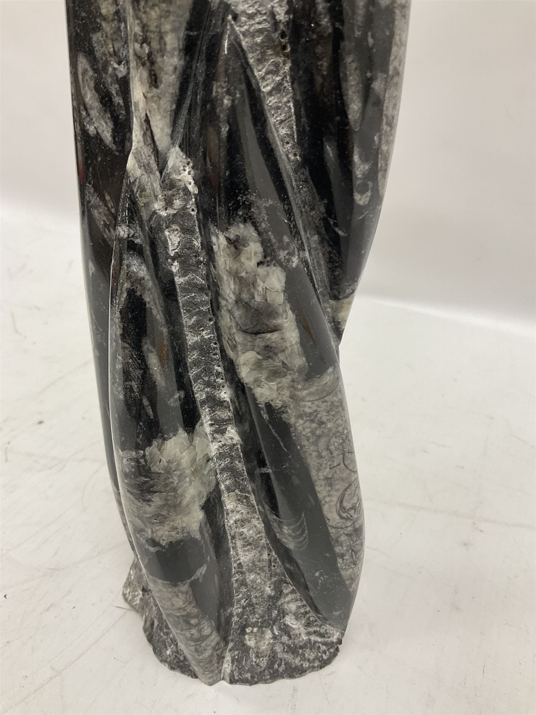 Orthoceras fossil tower, age: Devonian period, location: Morocco, H33cm