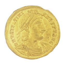 Roman gold Solidus coin of Valentinian I (AD 364-367)