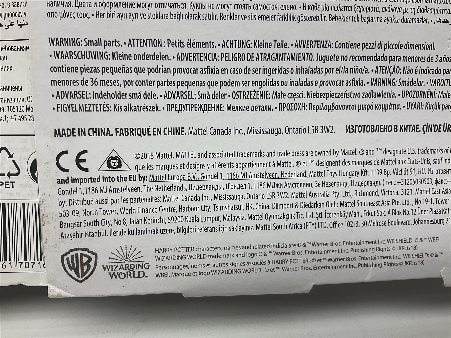 Three Mattel carded Harry Potter dolls - Harry, Hermione & Dumbledore; Vivid Imaginations Take That Robbie doll; all boxed; three Manchester United figures of players (one boxed); and The Simpsons 3-D Chess Game; boxed