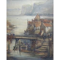 Frederick William Booty (British 1840-1924): Drying Nets on the Old Bridge Staithes, watercolour signed 60cm x 48cm 
Provenance: private collection, purchased Dee, Atkinson & Harrison 2nd July 2010 Lot 541