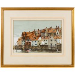 Terry Logan (British 1938-): 'Whitby Harbour II', watercolour signed, titled verso 23.5cm x 35cm