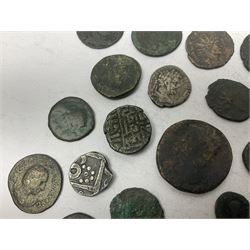Ancient Coinage, mixed group of approximately thirty copper, copper-alloy and silver coinage most of which being ancient Roman to include Constantine the Great, Maximianus, barbarous radiates etc