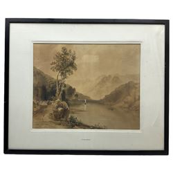 Thomas Miles Richardson Junior (British 1813-1890): 'Lake District, watercolour attributed on the mount 44cm x 56cm