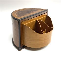 Edwardian desk tidy with hidden compartment, H11.5cm