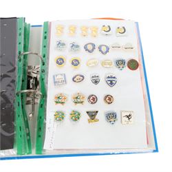 Amatuer Rugby League club enamel badge collection, from teams including Hull Wyke, Sheffield Forgers, London Griffins, Medway Dragons, Hillfoot Rams, Fife Lions, Conwy Celts, Carluke, Devon Sharks, Brotherton Bulldogs, Aspatria Hornets, Army XIII, Bristol Sonics, etc, housed in one folder, (approximately 320)