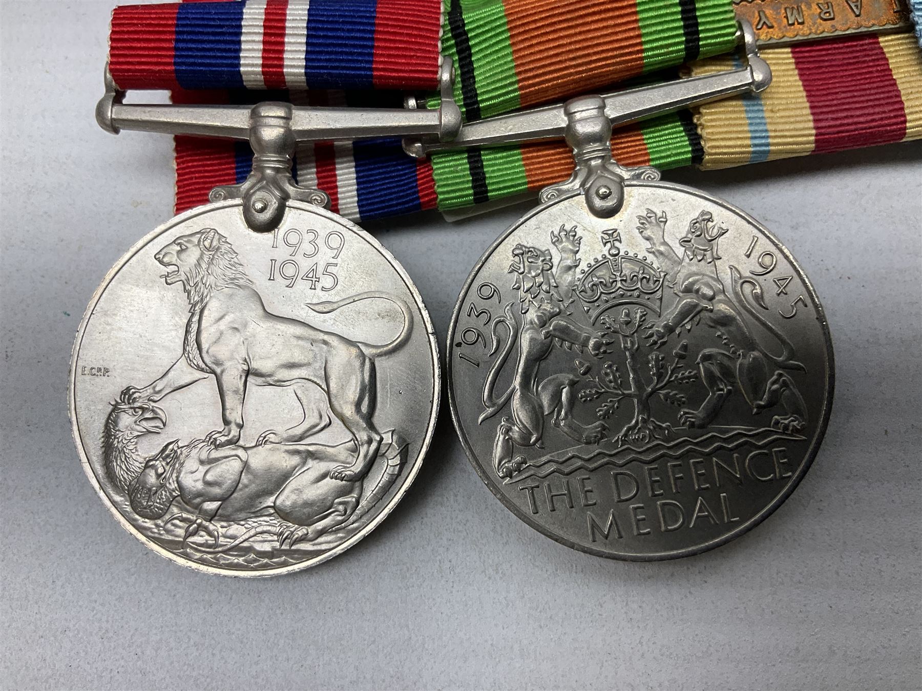 WW1/WW2 Military Cross group of eight medals comprising M.C., 1914 Star with 5th Aug.-22nd Nov.1914 clasp, British War Medal and Victory Medal with MID oak leaves awarded to Lieut. (later Lieut./Col) F.C. Davidson R.A.M.C., 1939-1945 Star, Africa Star with 1st Army clasp, 1939-1945 War Medal and Defence Medal; with single page copy of research material