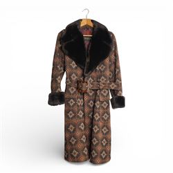 Mink coat, 1970s lamb fur trimmed coat, suede coat and Tom Bawker cream coat, and two pairs of ladies shoes approx size 8 (6)