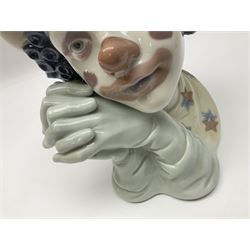 Lladro bust, Melancholy Clown no. 542, H30cm