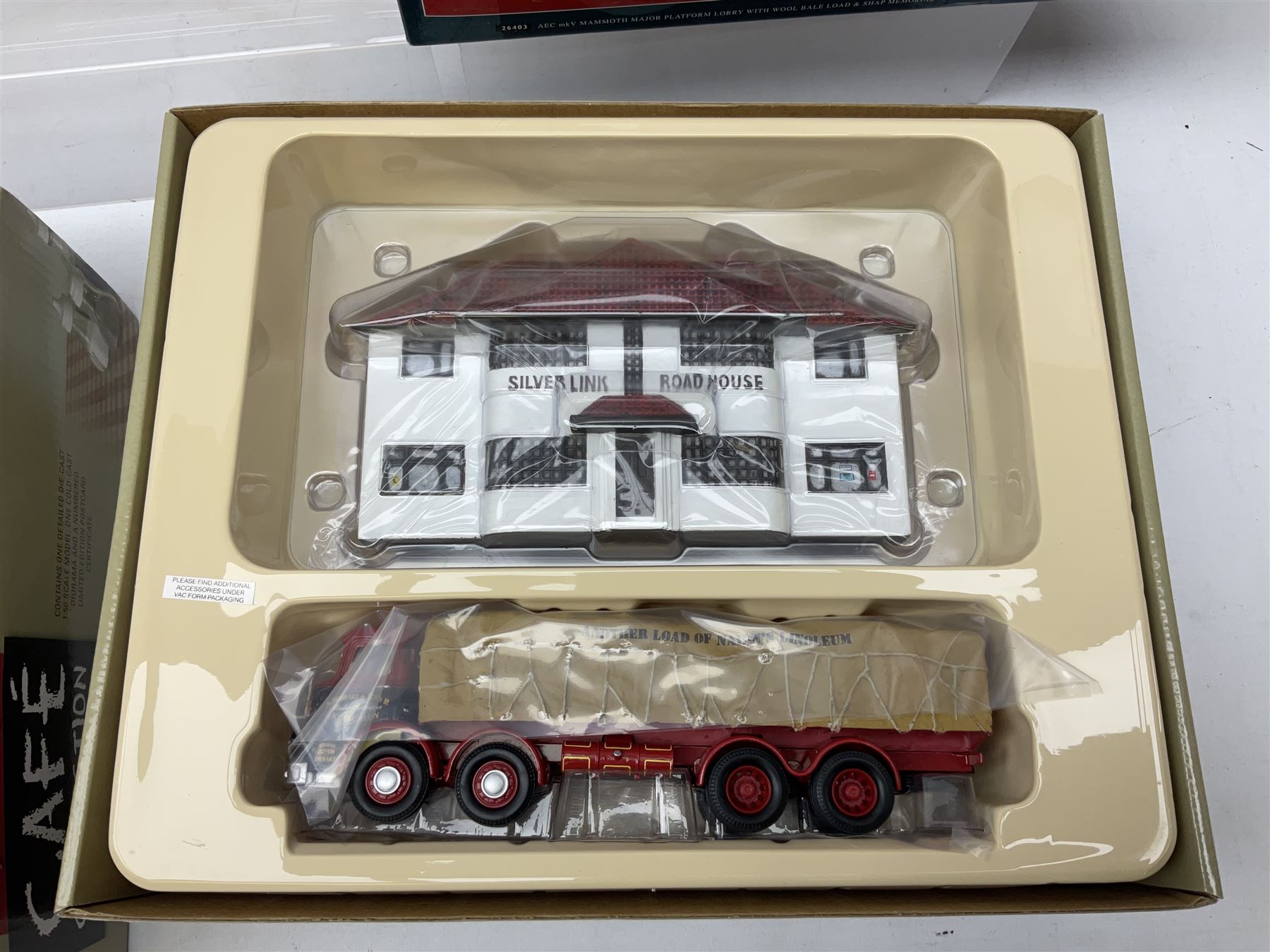 Corgi - Classics limited edition Pickfords Diamond T Ballast (x2) with 24-wheel girder trailer and steel casting load no.55201; limited edition Cafe Connection Leyland (LAD) Octopus sheeted platform lorry no.CC11601; and two Passage of Time models nos.26403 & 23702; all boxed (4)