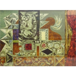 RTV on 21/10/2020 After John Ward Lockwood (American 1894-1963): Abstract Interior, colour print 56cm x 75cm