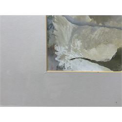 Peter Michael Hicks (Yorkshire 1937-): 'Little Fryup Dale', acrylic signed with initials and dated '97, exhib. Scarborough Art Gallery 'Celebrating the North York Moors', 2001, label verso 18cm x 63cm 