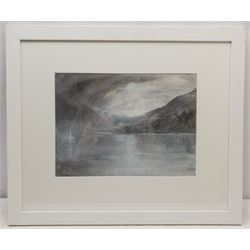 Daniel Cooper (British 1985-): Coniston Water from Brantwood - 'A Dance in the Veiled Mirror', charcoal and pastel signed, titled signed and dated 2013 verso 27cm x 37cm Notes: Cooper was 'Artist in Residence' at Ruskin's Brantwood home