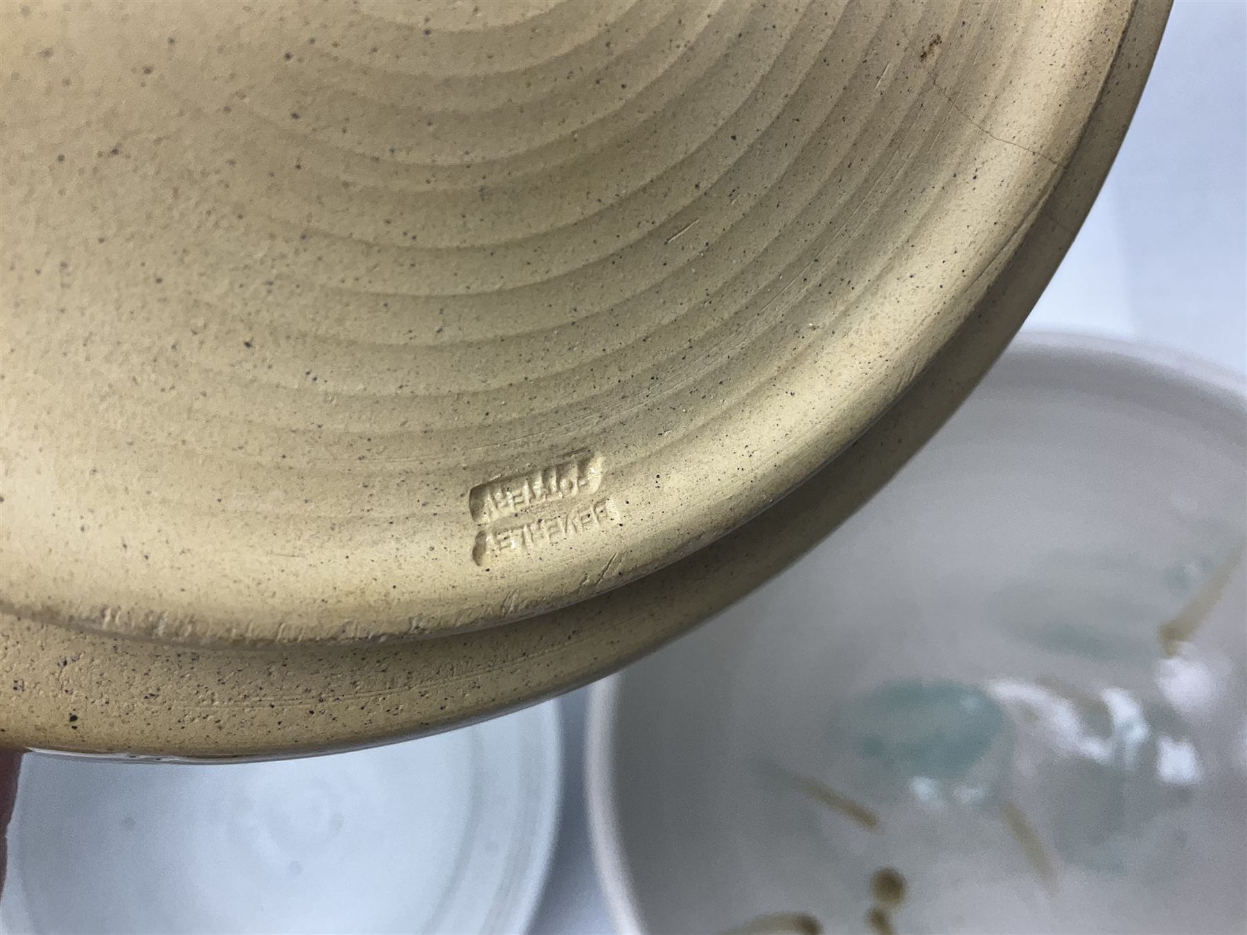 Collection of studio pottery, including Punch set with eight cups, two Paul Murray jugs, dishes, etc 